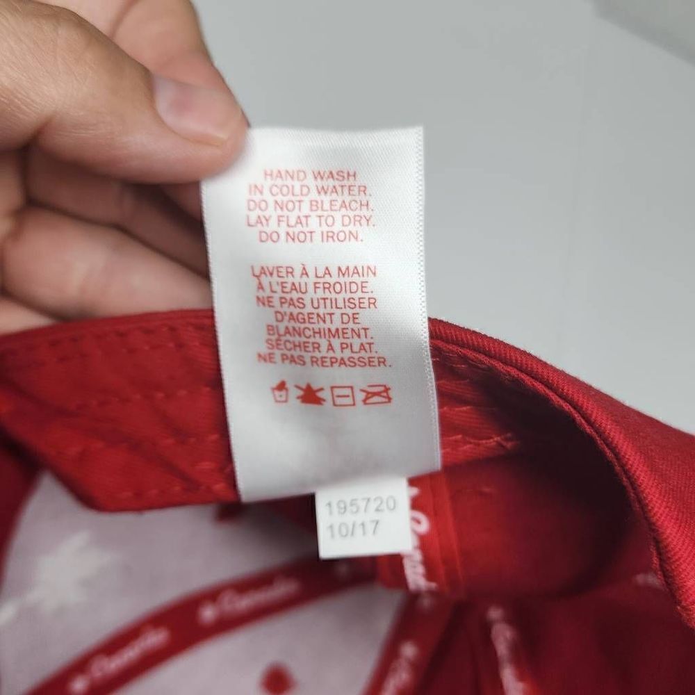 Canada Mens Hat‎ Cap Strap Back One Size Red Loop Hook Casual Outdoors - Picture 5 of 10